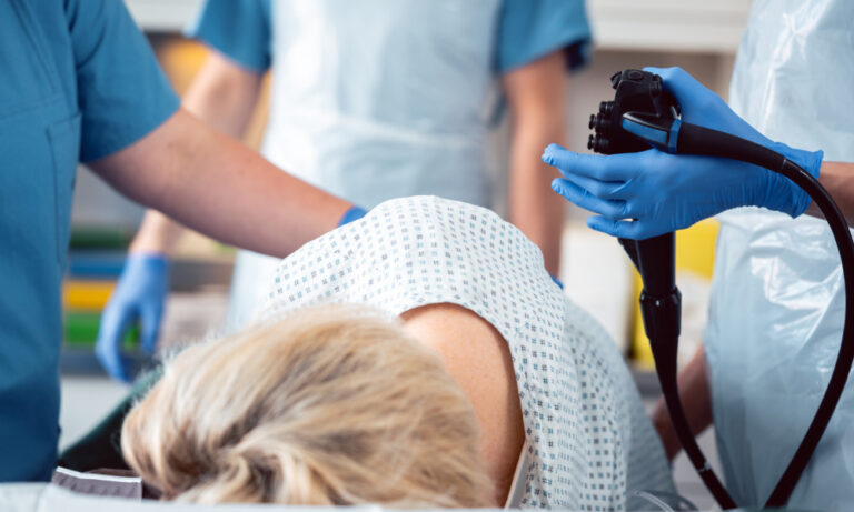Gastroenterology team performing a colonoscopy