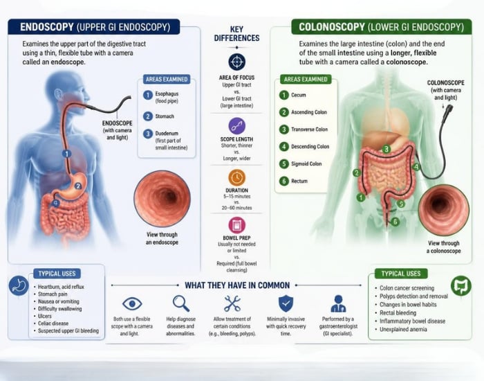 endoscopy vs colonoscopy recovery